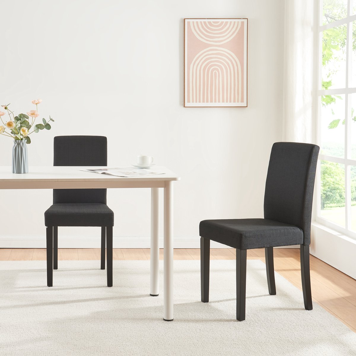 en.casa Eetkamerstoel set van 6 Hamburg eetkamerstoelen zwart [en.casa]