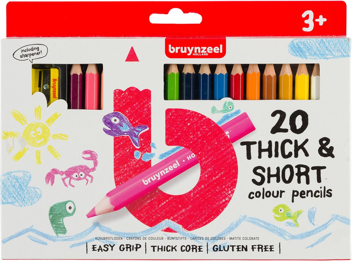 Bruynzeel Kids korte / dikke kleurpotloden 20