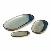 LOBERON Set de 3 bols de service Biarré turquoise/marron