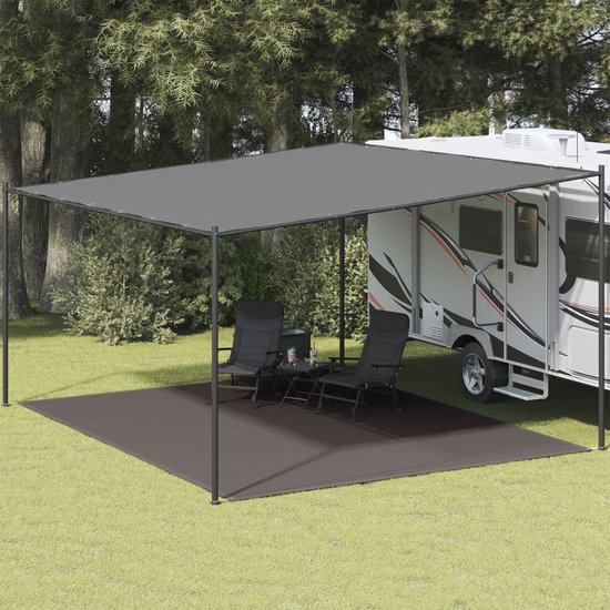 vidaXL - Tenttapijt - 400x500 - cm - antracietkleurig van Merkloos — afbeelding 5