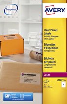 Avery-Zweckform Transparante verzendetiketten L7567-25 (N/A ),Transparant, Rechthoek, 25 stuk(s), Permanent hechtend