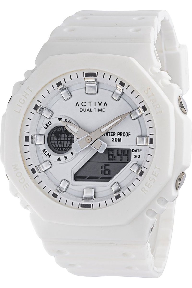 Activa X Invicta DIGITAL ESSENTIALS ACW423-001 Heren Horloge - Waterdicht - Digtaal - Quartz Uurwerk - Plastic met rode Wijzerplaat - 45mm