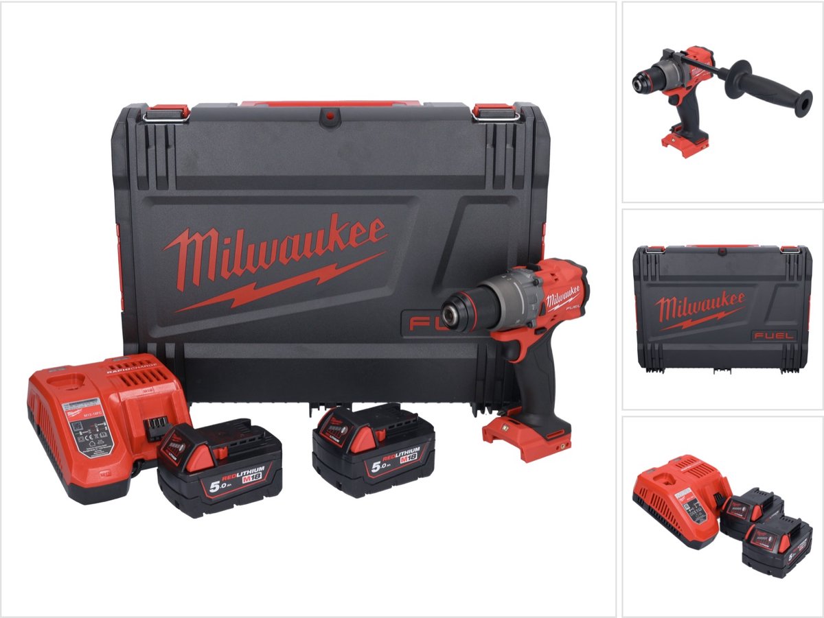 Milwaukee M18 FUEL™ FPD3-502X Accu Klop-/Schroefboormachine 18V 5.0Ah in HD-Box - 4933479860 – foto 3