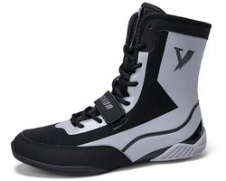 Nivard Powerlift Schoenen - Powerlifter - Weightlifting - Squat - Gewichthef - Gym Schoenen - Sneaker - Grijs/Zwart - Maat 42