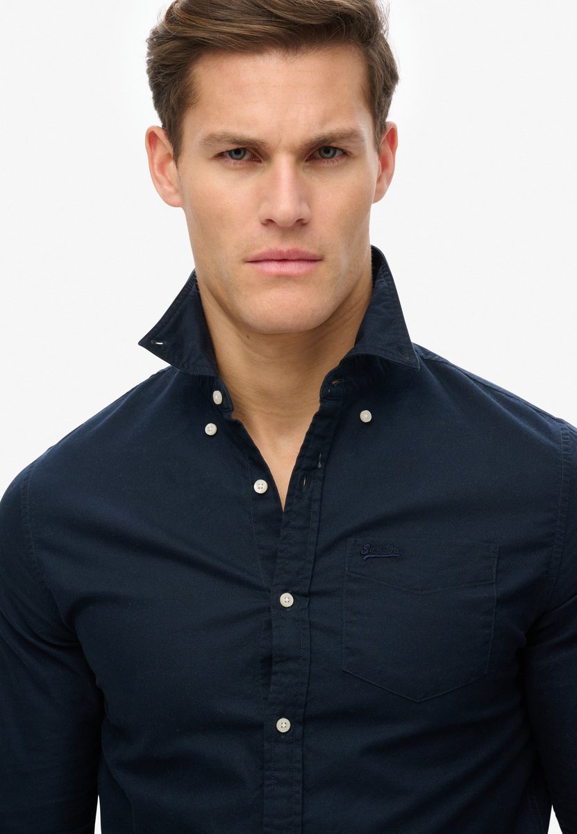 Superdry Oxford overhemd met lange mouwen Heren Lange mouwen shirts Marineblauw