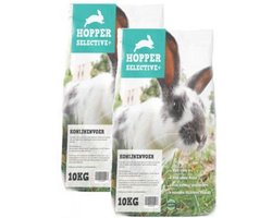 Hopper Selective Konijnenvoer 2x 10kg - Voorkomt selectief eten - Hoog vezelgehalte - Zonder toegevoegde suikers - Geschikt voor alle konijnenrassen - 20kg