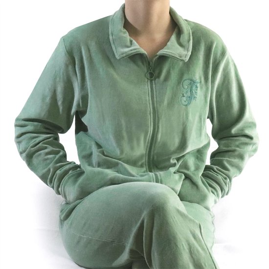 Tenderness Dames Huispak - Velours - Groen - Maat XXL