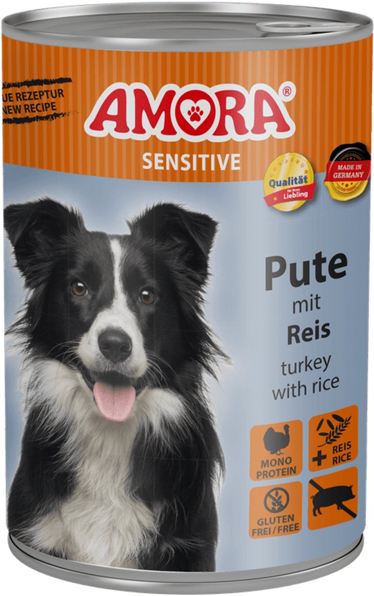 AMORA Hond Sensitive 6x400g - Kalkoen & Rijst