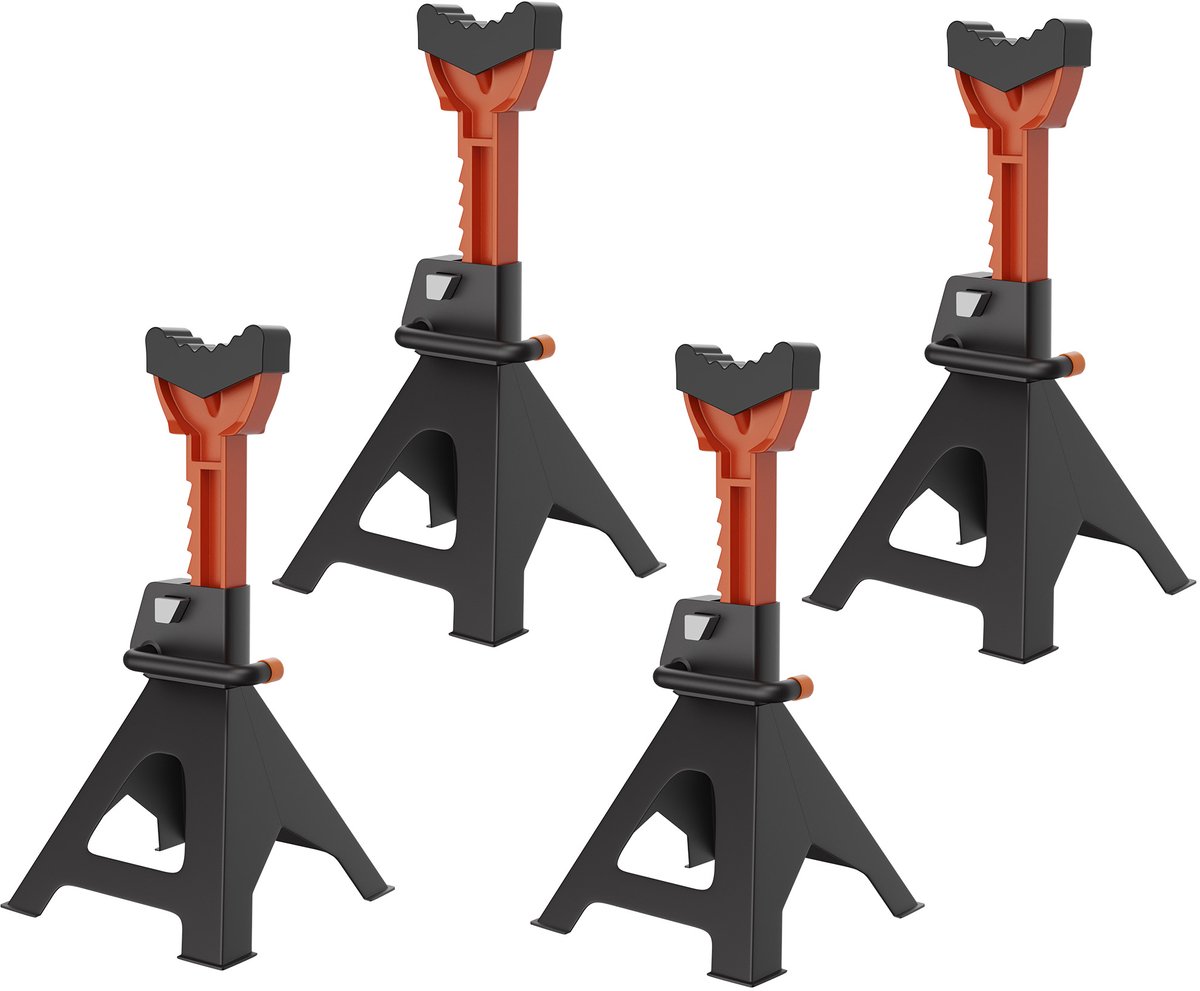 Aufun Steunbokken 3T - in hoogte verstelbaar 28-42 cm - 4 stuks - rood en zwart