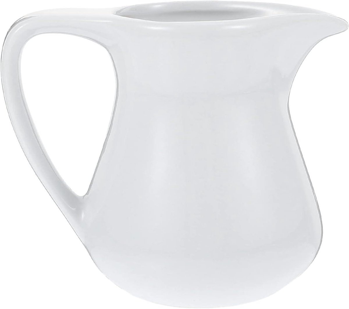 Kleine Koffie Melk Opschuimen Creamer Kruik 200ML - Wit Keramisch, Met Handvat en Uitloop