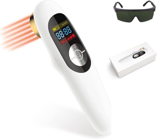 Foto: Lasertherapie apparaat voor pijnverlichting knie schouder rug gewrichts en spierpijntherapie