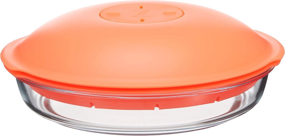 Magnetron-stoomkoker van glas met kunststof deksel, 1,8 l