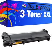 PlatinumSerie 3x toner cartridge alternatief voor Brother TN-2320 BK