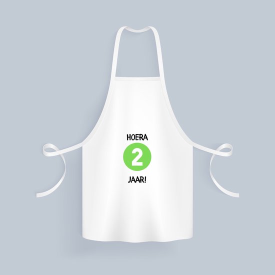 Akyol - hourra 2 ans Tablier de cuisine - Anniversaire - anniversaires - cadeau d'anniversaire - bambin - joyeux anniversaire - 82 par 71 cm