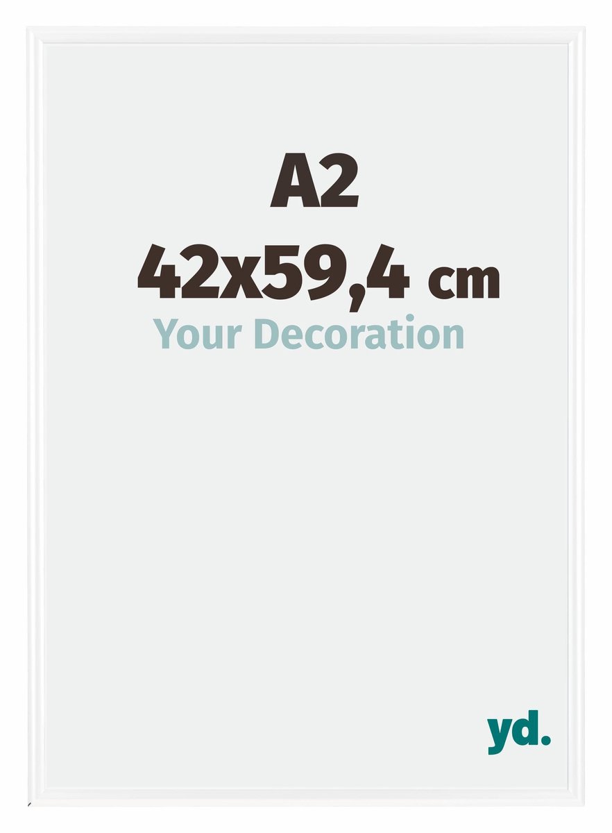 yd. Your Decoration - Fotolijst A2 42x59,4 cm - Kunststof - Wit Hoogglans - Bordeaux