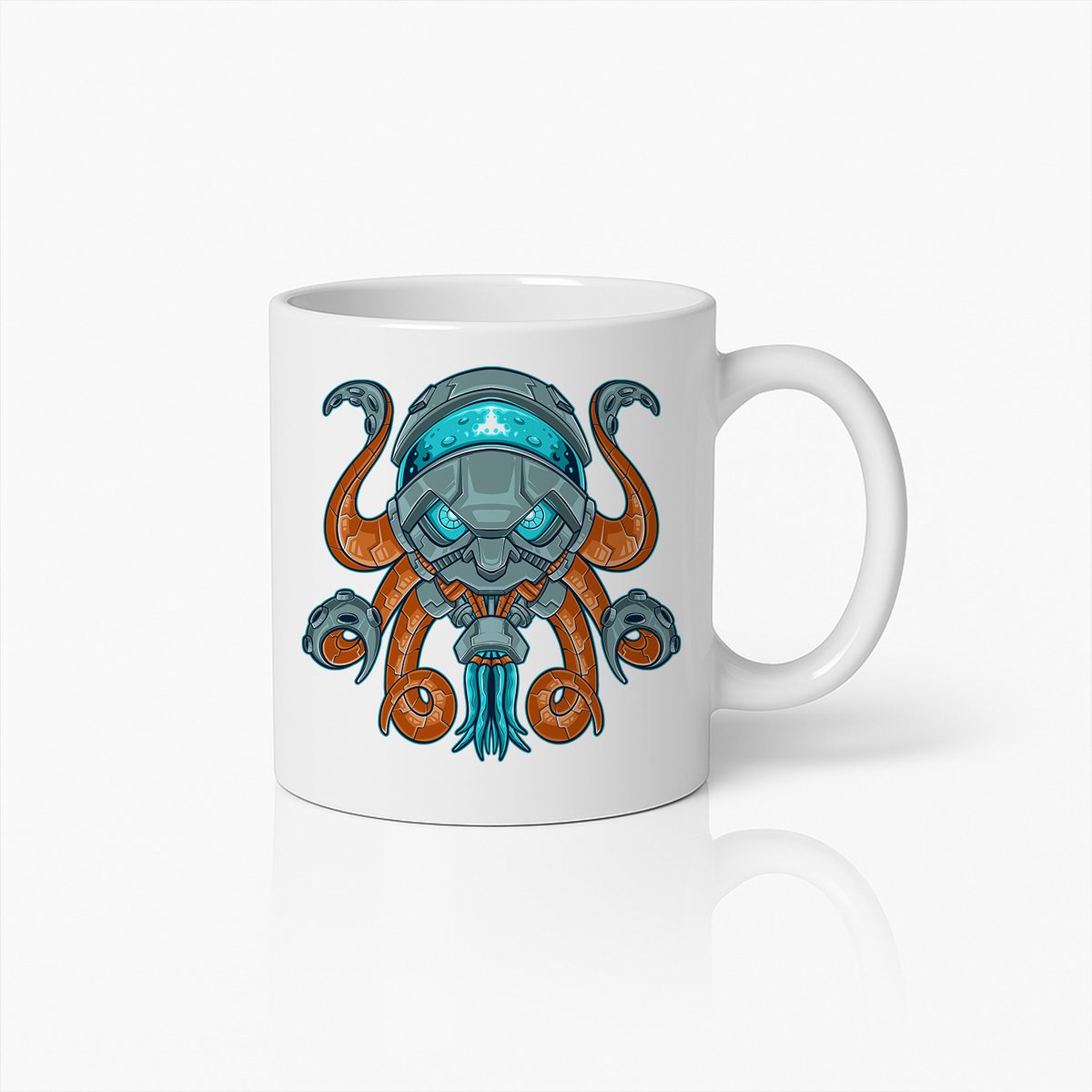 Futuristisch Octopus Robot Design Koffiemok – Uniek Sci-Fi Cadeau