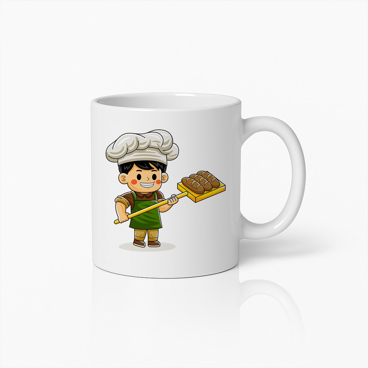 Schattige Bakker Cartoon Mok – Leuke Chef Koffiebeker voor Bakliefhebbers