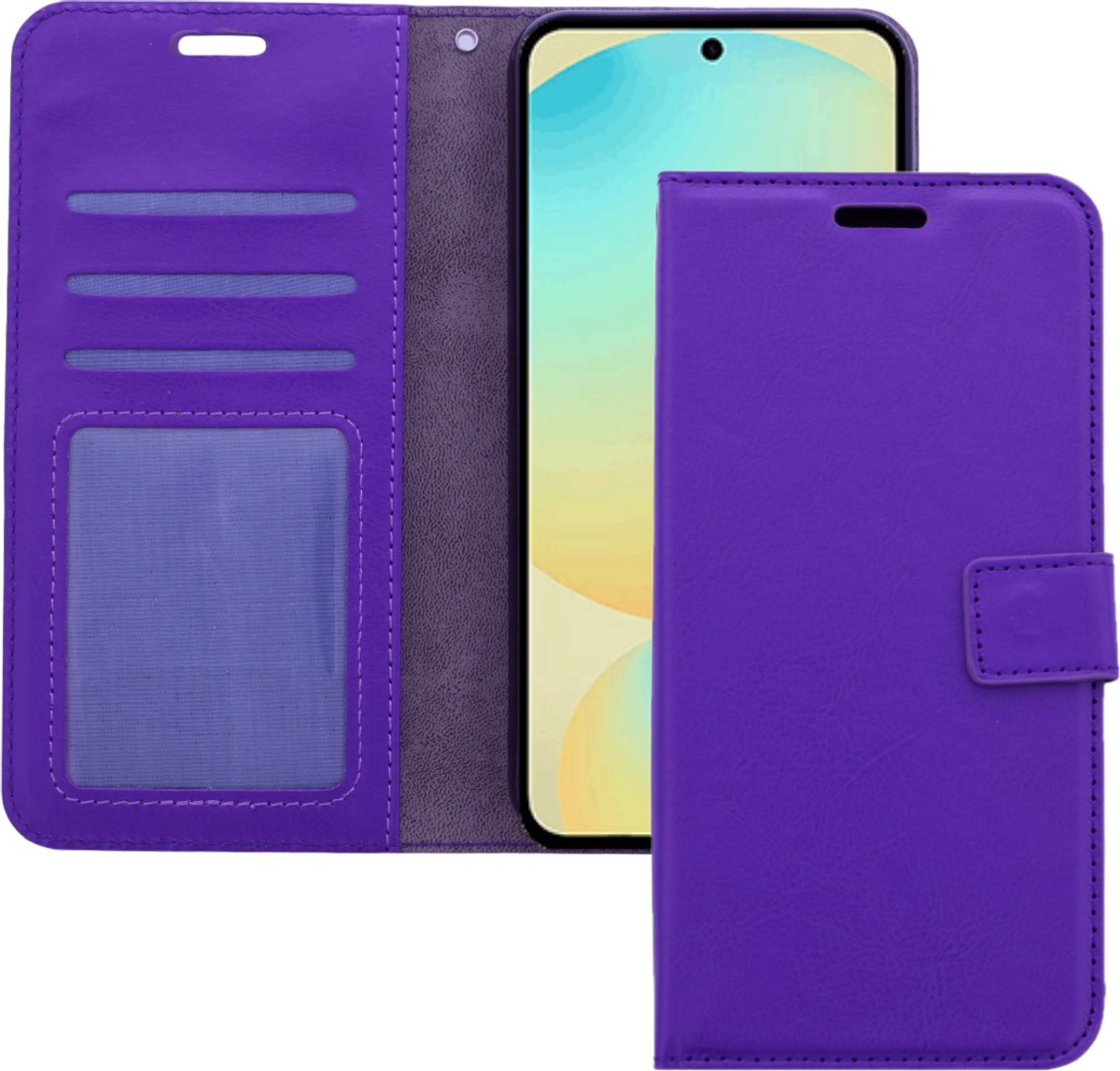 Bookcase Geschikt voor: Samsung Galaxy S25 Paars - portemonnee hoesje - ZT Accessoires