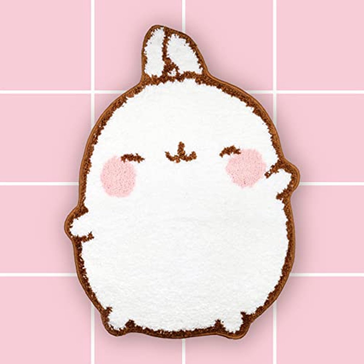 6vibes Molang badkamertapijt - antislip badmat - extra absorberende badmat 55 x 75 cm - superzachte douchemat - wasbaar met wasmachine - cadeau- en fanartikel