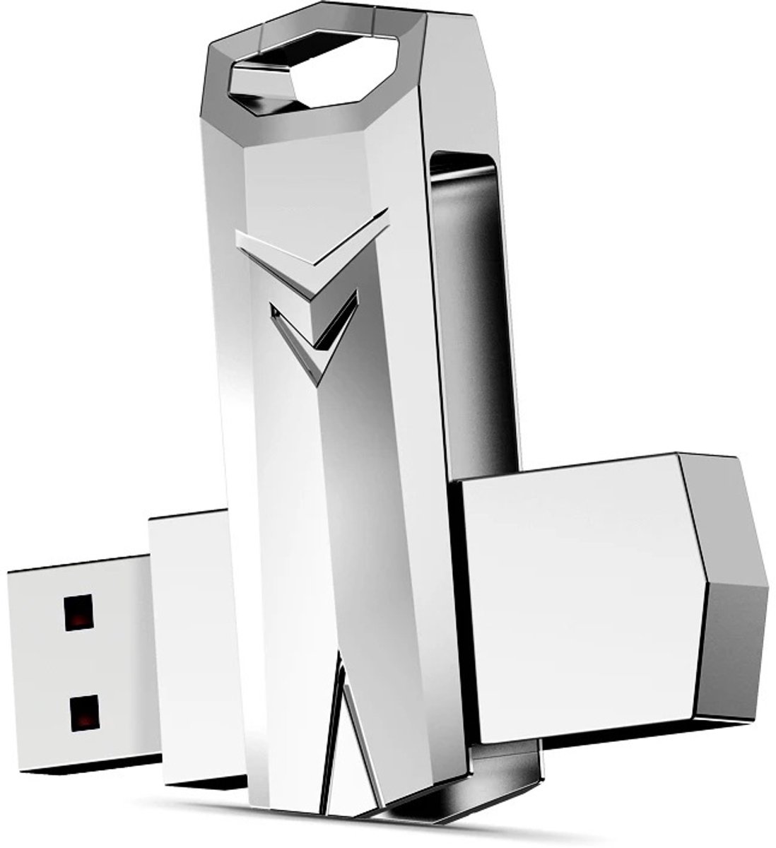 LUXWALLET SwiftStick - USB 3.0 Flashdrive - 360° Draaibare Cover – Sleutelhangerdesign - Ultrasterke Zinklegering - Windows 98/2000/XP/Vista/7/8/10/11 - MacOS 9.x en hoger - Linux Kernel 2.4.x en hoger – 256GB