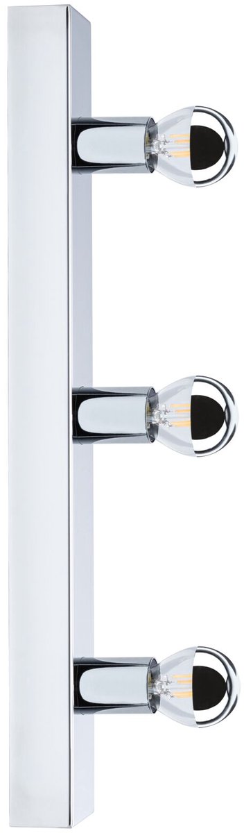 Paulmann Set LED-spiegellamp Regula II Inclusief fluorescentielampen 3-vlammig IP44 E14 2700K 3x440lm 230V 3x4,8W dimbaar Chroom, Kopspiegel zilver
