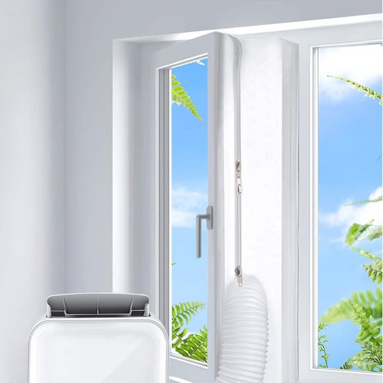 Raamafdichting voor mobiele airco 500 cm, waterdicht nylon, insectenwerend, energiebesparend, universeel