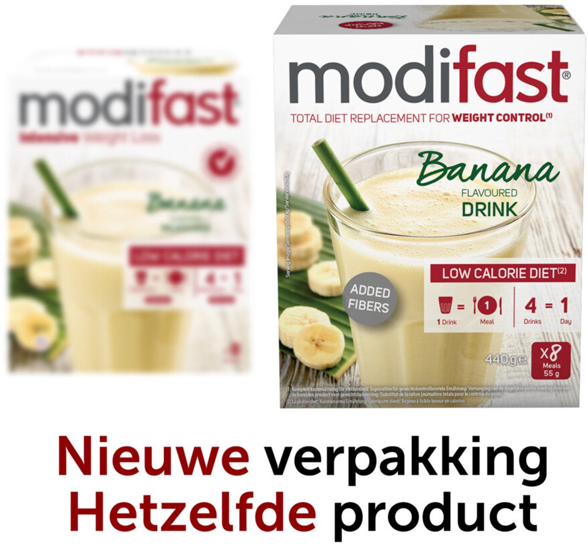 Goedkoopste 2x Modifast Intensive Milkshake Banaan 8 x 55 gr