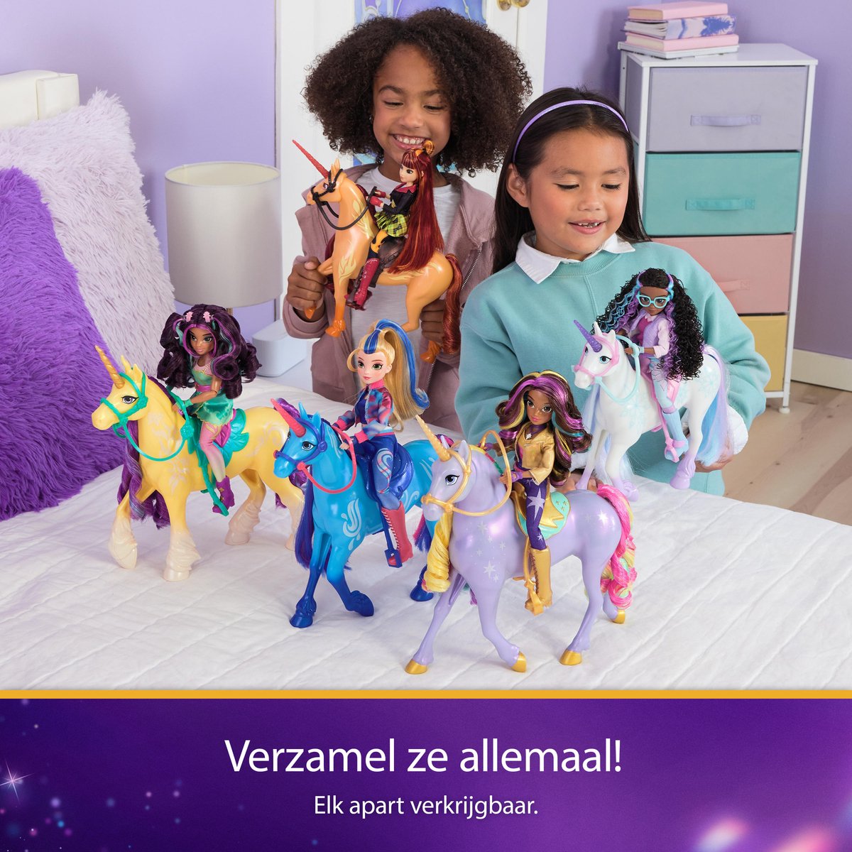 Unicorn Academy - Valentina pop van 24 cm met highlights in het haar - 5 modeaccessoires - Eenhoornspeelgoed — cadeau in Spellen & Speelgoed - foto 5