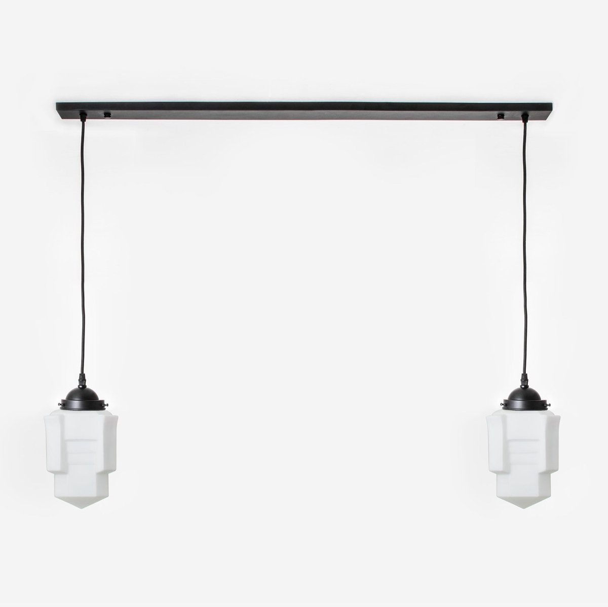 Coloured by Art 2 x Apollo Mat lampen aan plafondbalk Moonlight - Art Deco Trade Wit