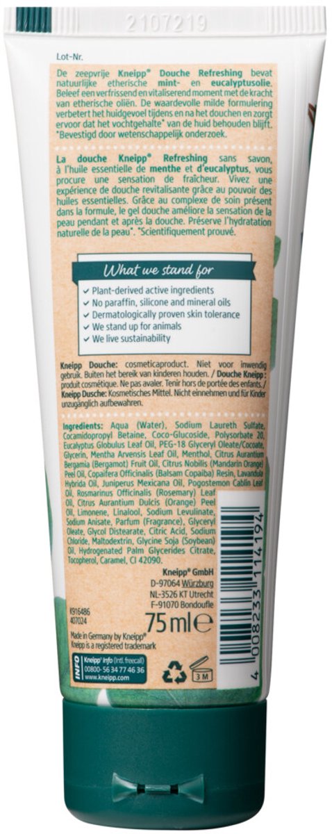 Goedkoopste 2x Kneipp Mini Douche Refreshing 75 ml