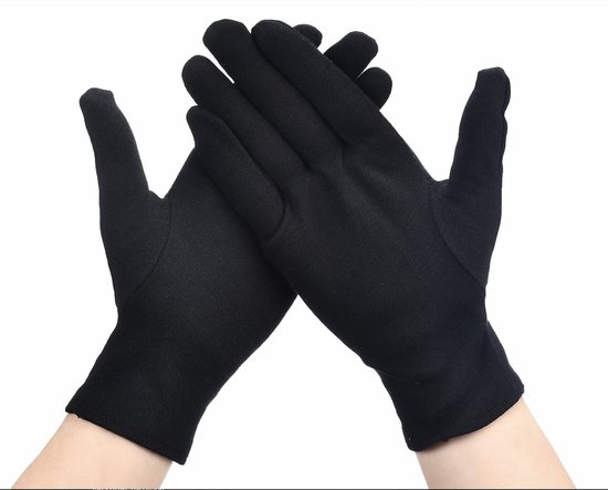 Gants en coton Zwart moyen 4 pièces - 2 paires Gants de protection - Medium - Santé - Hôpital - Centre de Beauty , coiffeur et salon Spa Tatouage - Bijoux - eczéma / allergie / crème pour les mains - bijoutiers / gant de pièces