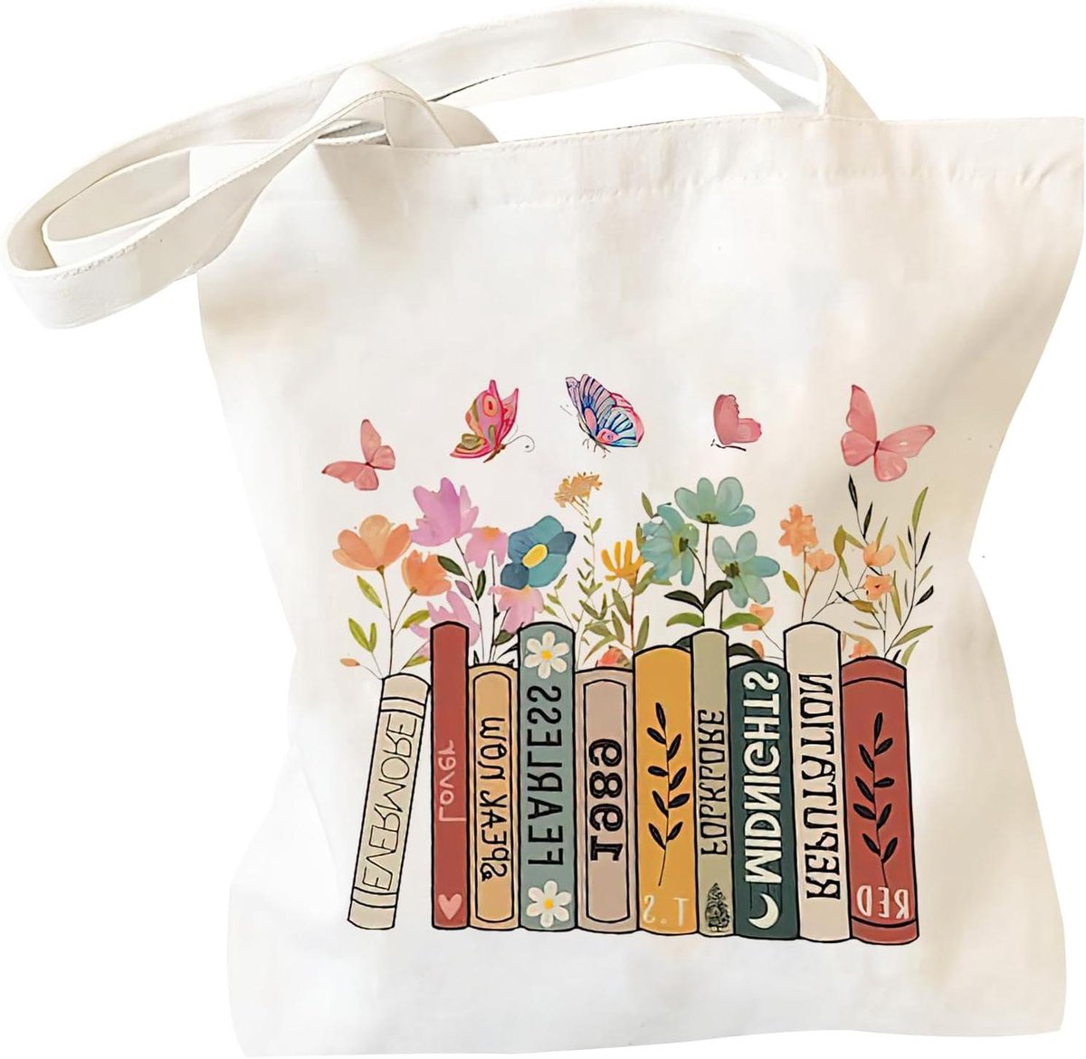Aesthetische toile jute tote bag voor dames - Cadeau voor fans, vrienden, collega's - Meerkleurig - 35x40 cm