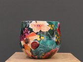 TS Collection bloempot blooming metaal 24x21cm smaragd