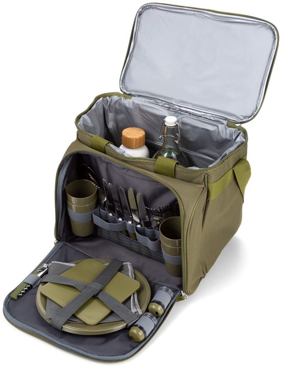 Ibenzoa® Complete Outdoor Picknickset met Geïsoleerde Koeltas voor Vier Personen, Ideaal voor Natuuruitstapjes van Ibenzoa — afbeelding 3