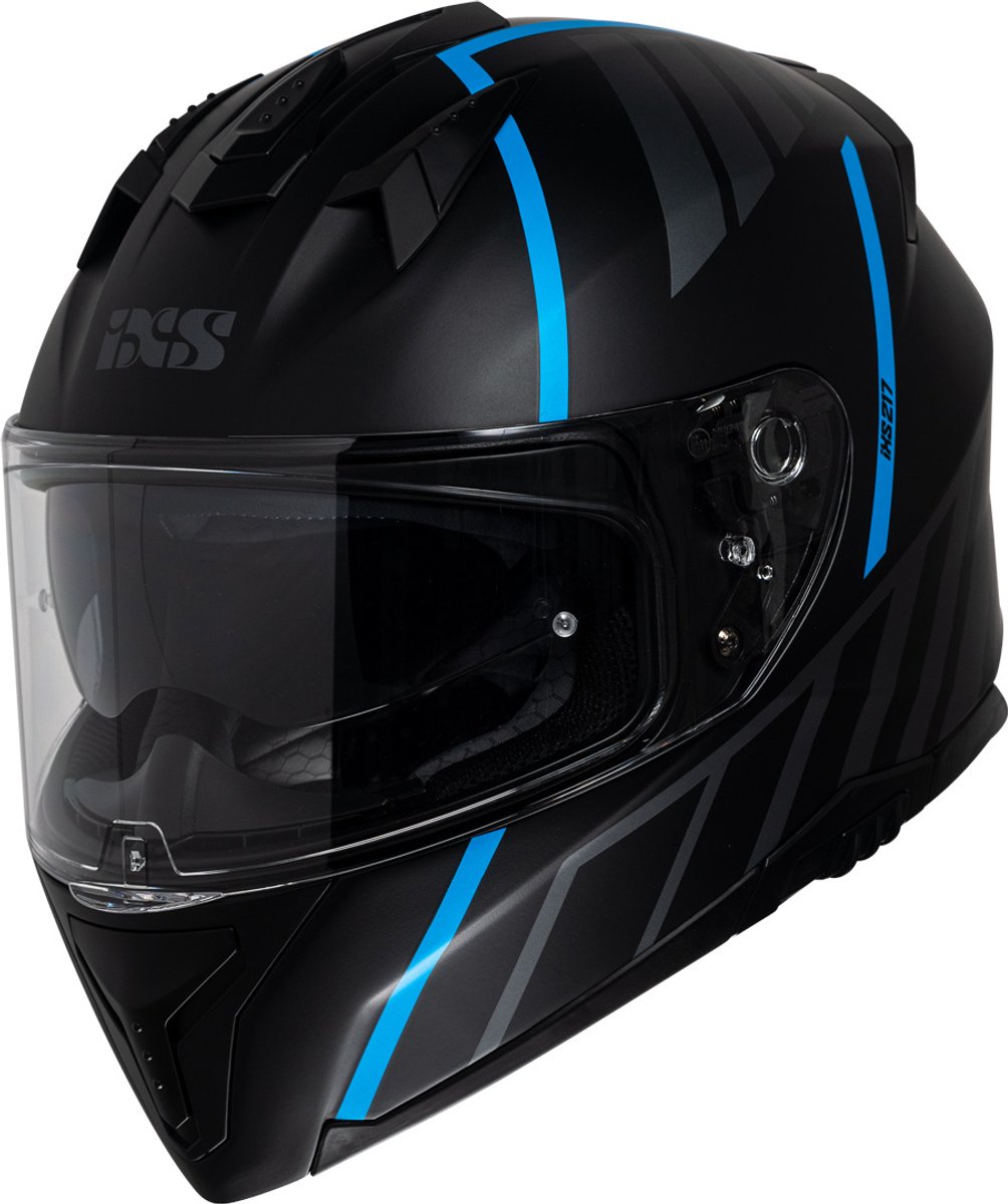 IXS iXS217 2.0 Mat Zwart Blauw Integraalhelm - Helm