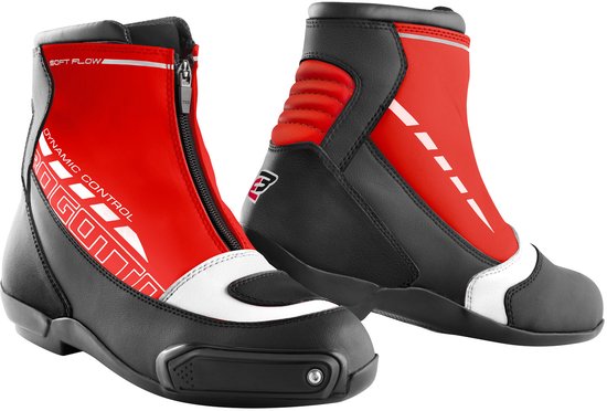 Bogotto Tokyo geperforeerde motorschoenen, schwarz/weiß/rot, 40