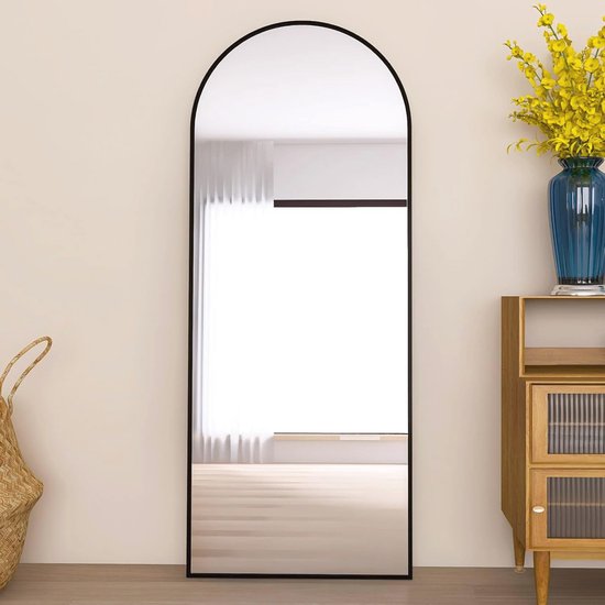 Aplancee Staande Spiegel, 180 X 80 Cm, Grote Full-body Spiegel, Wandspiegel Met Goudkleurig Metalen Frame Om Tegen Te Leunen Of Op Te Hangen Aan De Aplancee Staande Spiegel, 180 X 80 Cm, Grote Full-body Spiegel, Wandspiegel Met Goudkleurig Metalen Frame Om Tegen Te Leunen Of Op Te Hangen Aan De
