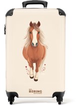 Bol.com NoBoringSuitcases.com® - Kinderkoffer - Kindertrolley jongen en meisje - Bruin paard in gallop - Handbagage koffer licht... aanbieding