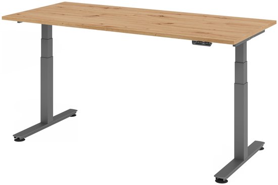 XDSM 19G | Bureau - 180 x 80 Chêne noueux Hauteur de table I Réglable en hauteur électriquement