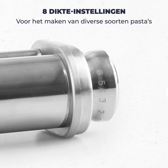 Pastaroller - Elektrische Pastamachine met 8 Verstelbare Dikktes - Ideaal voor Versgemaakte Pasta van CucinaPro — afbeelding 3