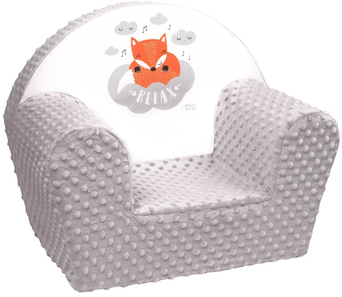 NEW BABY - Stoelonderdeel - grijze minky babystoel one size - kinderstoel - peuterstoel - zitmeubel - zachte stof - babymeubel