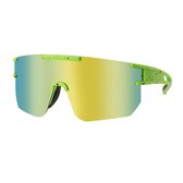 Zonnebril - Fiets - Sport - Festival bril - Rave - Voor heren en dames - Groen - Multicolor spiegelglas