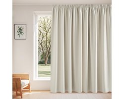 Unyqoos® PONY DANCE Thermogordijn, warmte-isolerend, verduisteringsgordijnen met plooiband, set van 1, 245 x 300 cm (h x b), extra brede gordijnen voor railsysteem, woonkamer, gordijnen, ondoorzichtig