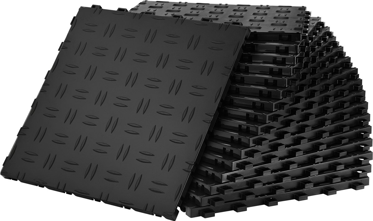 Garagevloertegels, 30x30x1,3 CM, 25 Stuks - Antislip Dubbele Textuur - voor Garages, Kelde
