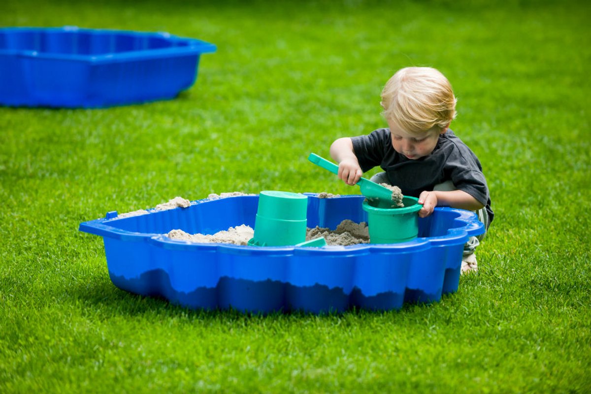 Zandbak schelp blauw 2-delig88 x 77cm x 36 cm SwingKing Zandbak / waterbak met deksel — afbeelding 5