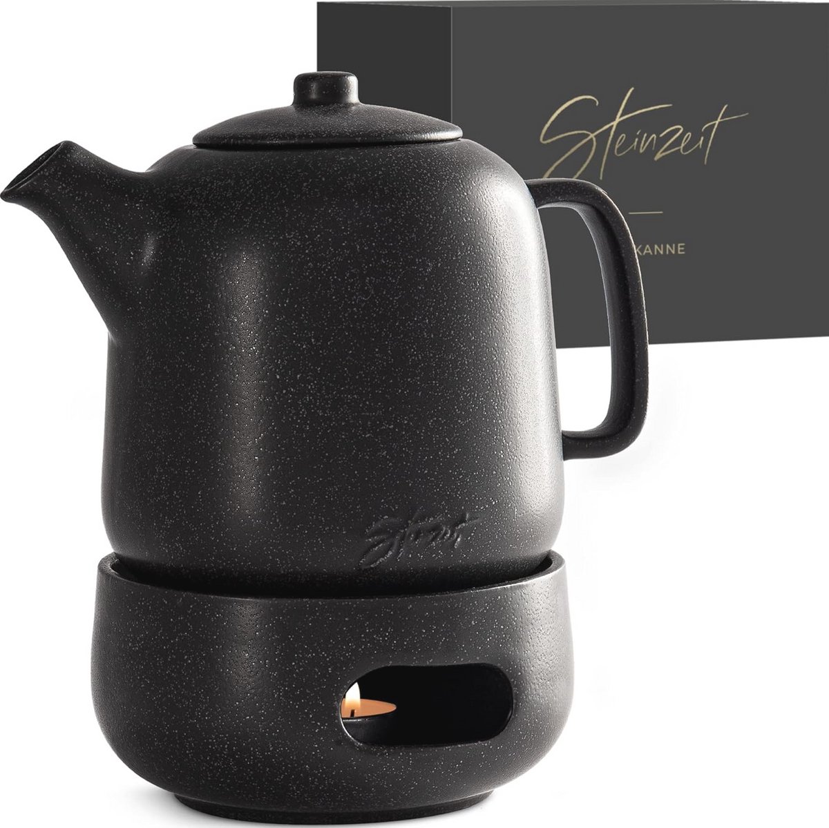 Design theepot met stoofje, 1,3 liter, uitneembare zeefinzet van roestvrijstaal