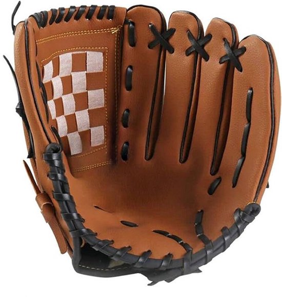 Foto: Honkbalhandschoenen softbalhandschoenen 12 5 inch sport handschoenen voor beginners voor honkbal softbal linkerhand volwassene unisex bruin