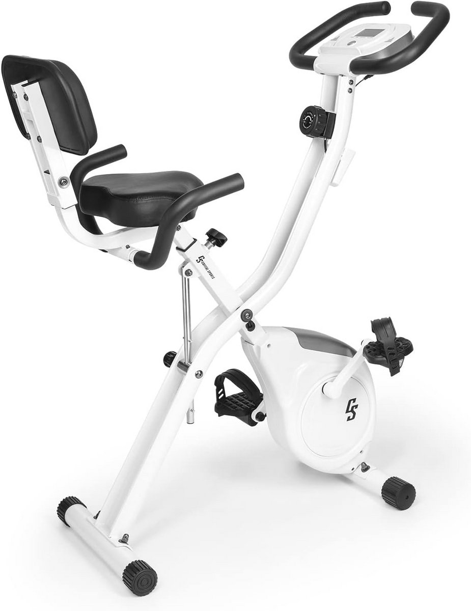 Opvouwbare Fiets Ergometer met Trainingscomputer en 8-Staps Weerstand - Ideaal voor Thuisgebruik