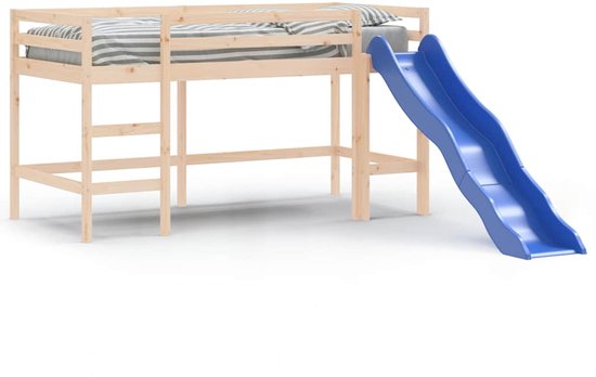 vidaXL Kinderhoogslaper met toren 80x200 cm massief grenenhout blauw, kinderbed, peuter bed, halfhoogslaper, peuterbed, junior bed, bedhuisje vidaXL Kinderhoogslaper met toren 80x200 cm massief grenenhout blauw, kinderbed, peuter bed, halfhoogslaper, peuterbed, junior bed, bedhuisje