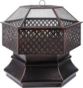 Bol.com Tuinbarbecue - Vuurkorf - Vuurschaal - Terrashaard - Rookbarbecue - Voor Buiten BBQ - Stalen Kopsapparaat met Brandvertr... aanbieding